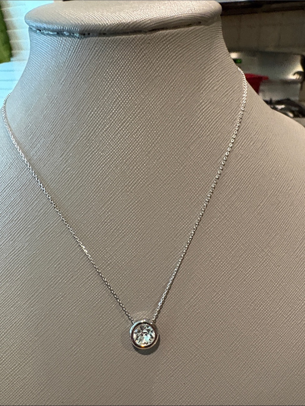 White House Black Market Silver Clear Crystal Pendant Necklace - Women Jewelry